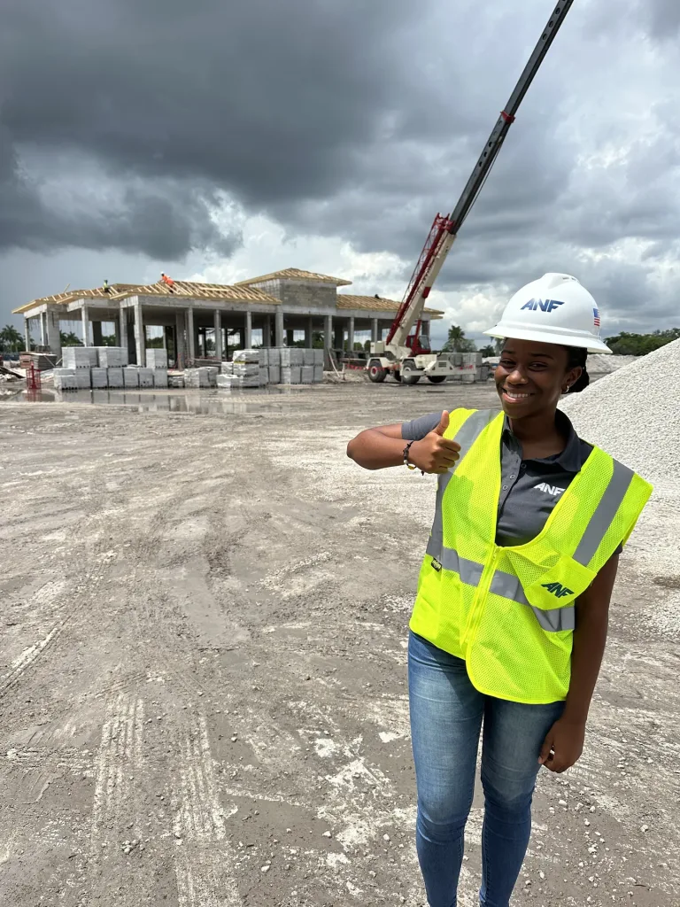 ANF summer intern giving a thumbs up at a South Florida jobsite